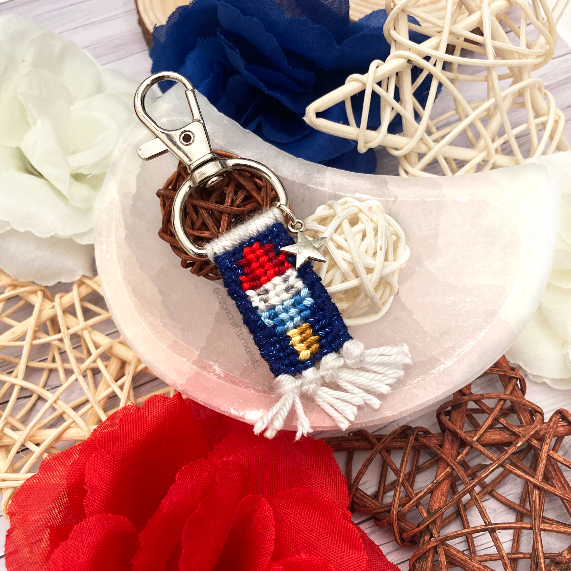 Patriotic Popsicle Keychain