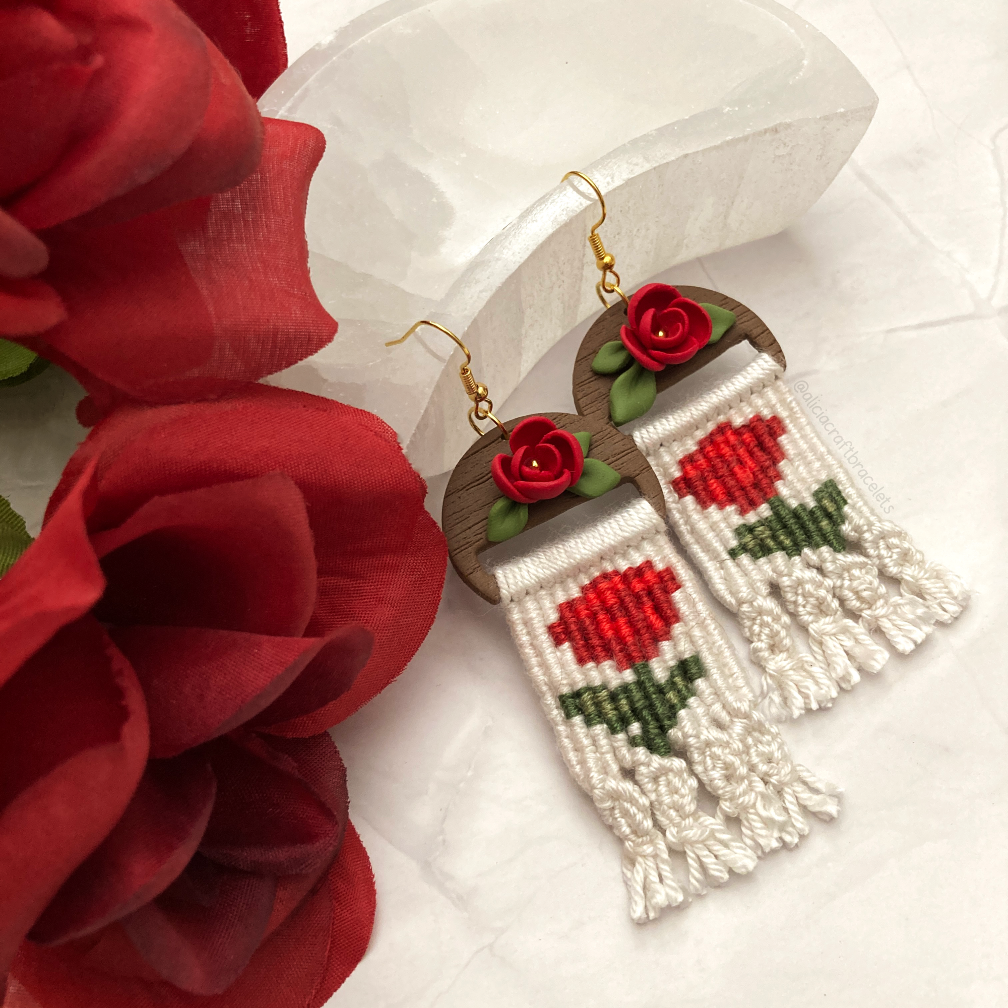 Rose Woven Earrings